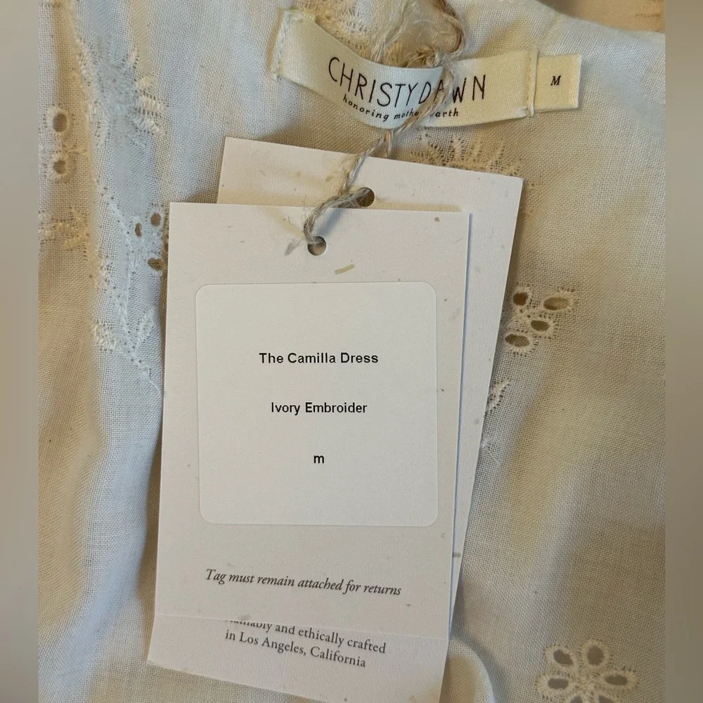 NWT Christy Dawn Camilla Dress in Ivory Embroider - Picture 6 of 9